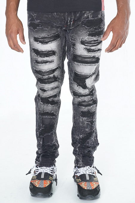 Frost Original F1734 Frost All Over Shredded Jeans - Black Wash