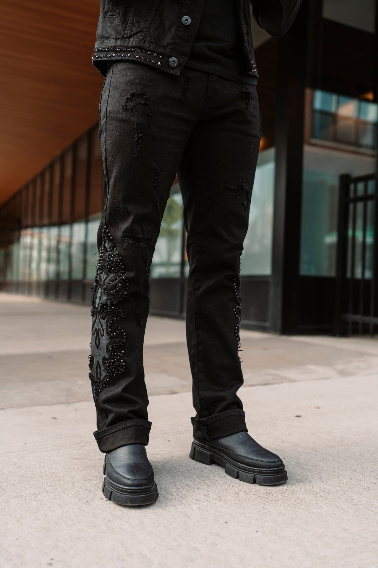 Makobi Slim Fit Jeans | M1913 Positoni Pants - Black