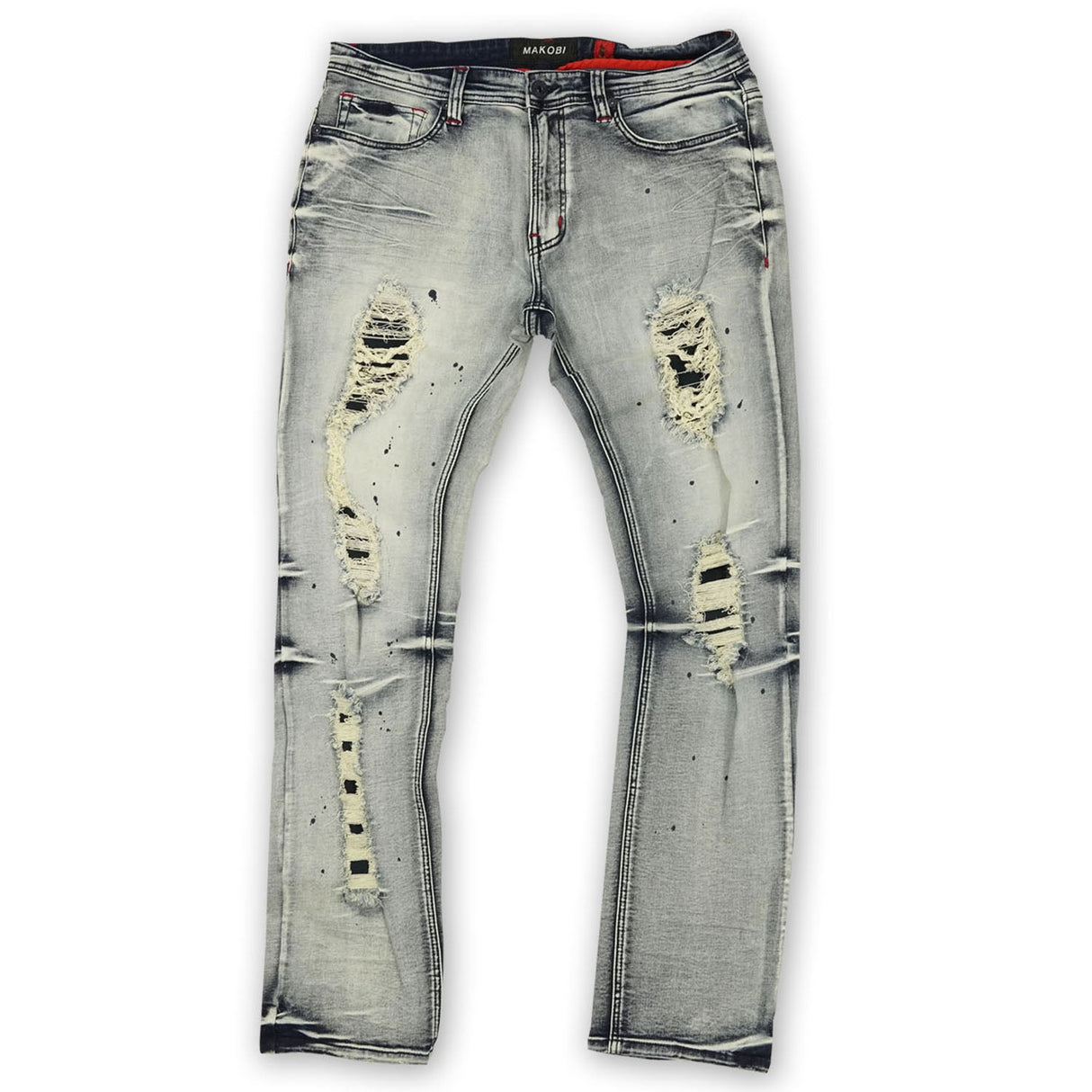Makobi M1969 Bondi Shredded Jeans - Dark Wash