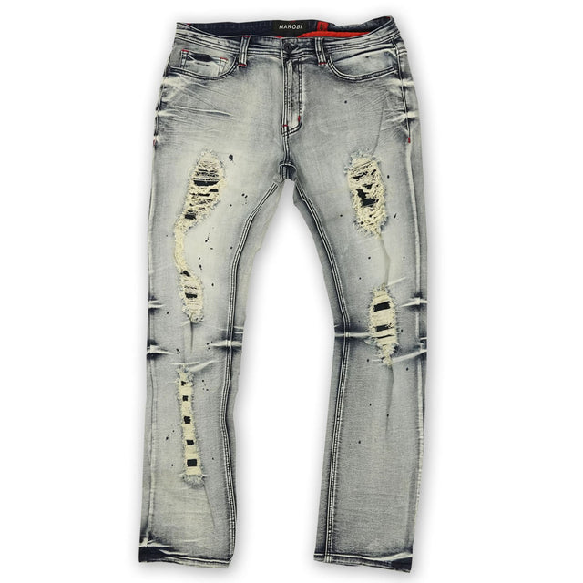 Makobi M1969 Bondi Shredded Jeans - Dark Wash