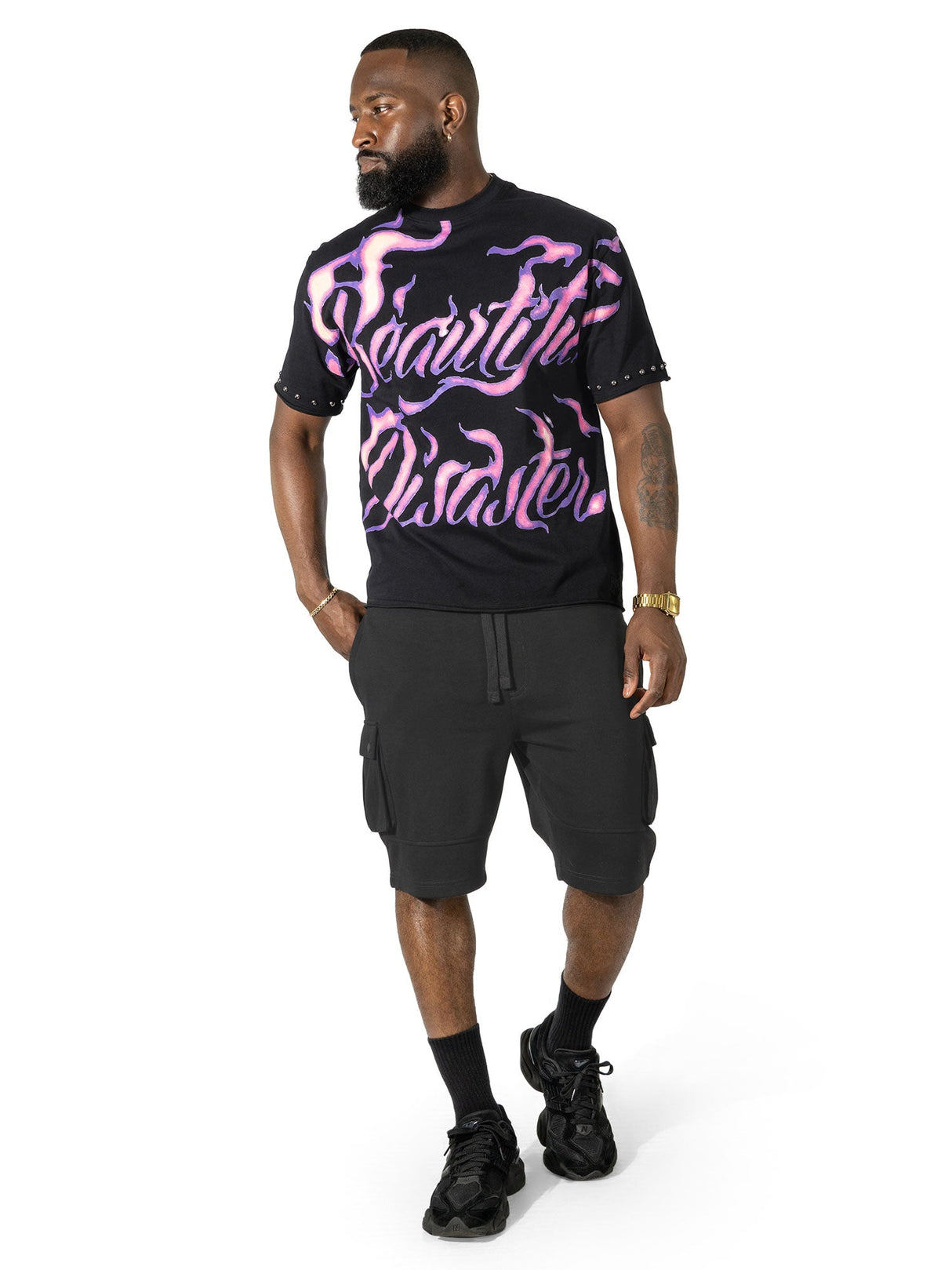 Makobi Jersey Shirt | M391 Beautiful Disaster Boxed Tee - Black