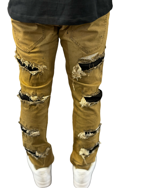 Denim City - Jeans - Black Ripped - Gold Mechanic