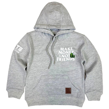 Elite- Kids- Hoodie - Make Money Not Friend - Grey