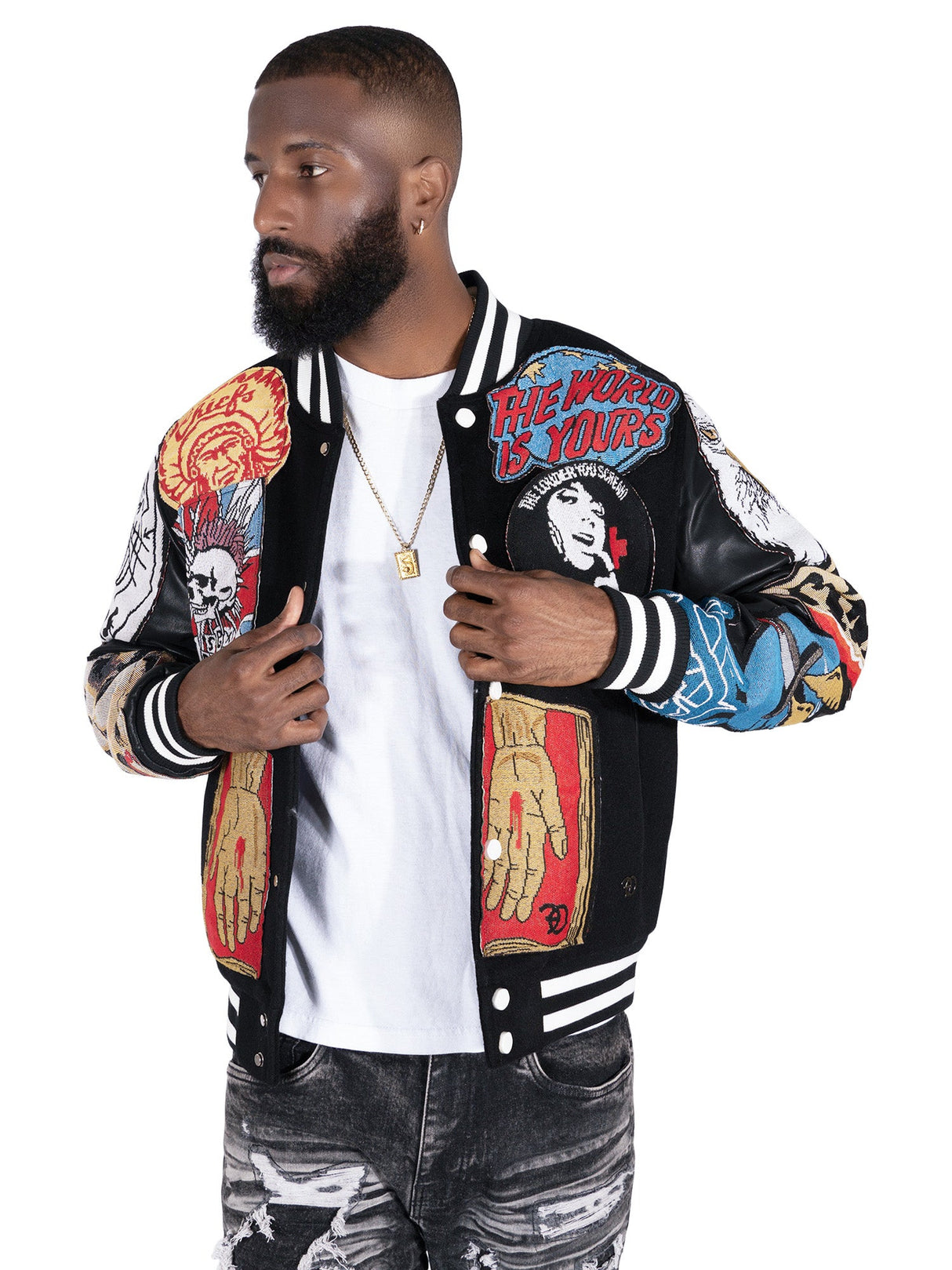 Frost Original F1005 Love Scars Varsity Jacket - Black