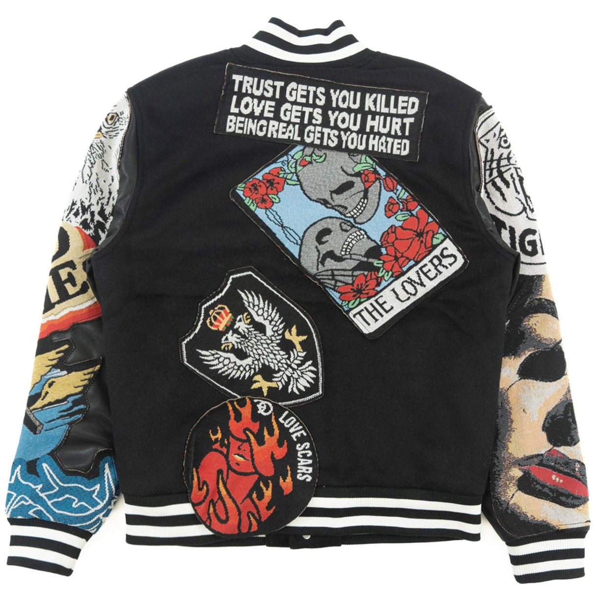 Frost Original F1005 Love Scars Varsity Jacket - Black