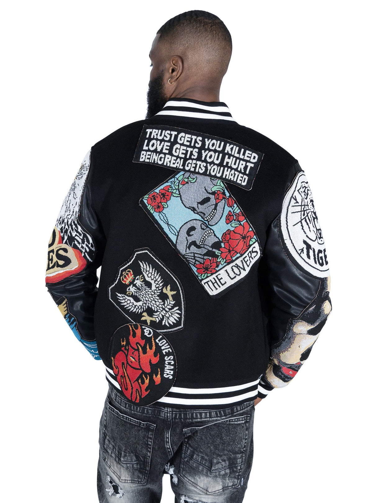 Frost Original F1005 Love Scars Varsity Jacket - Black