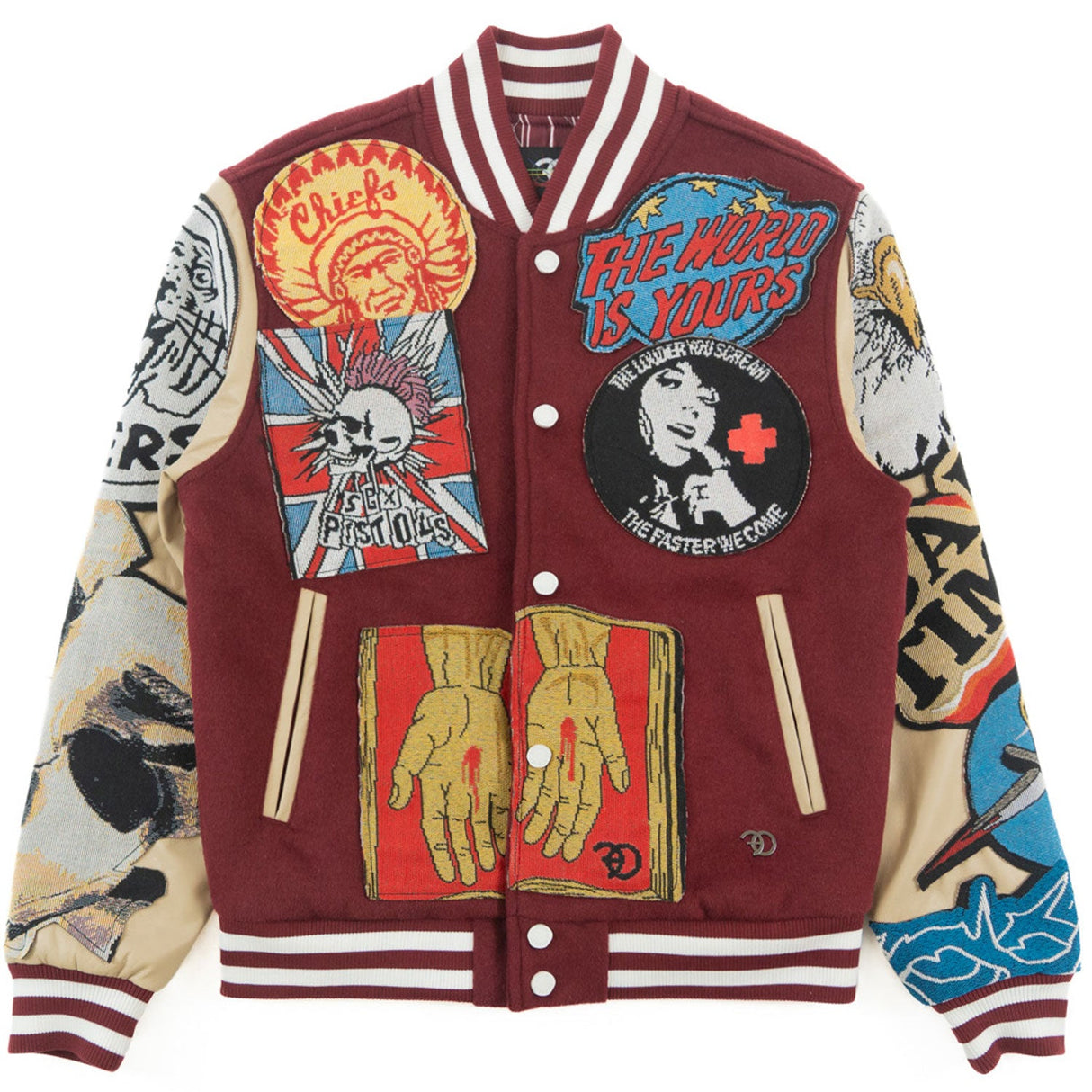 Frost Design F1005 Love Scars Varsity Jacket - Burgundy