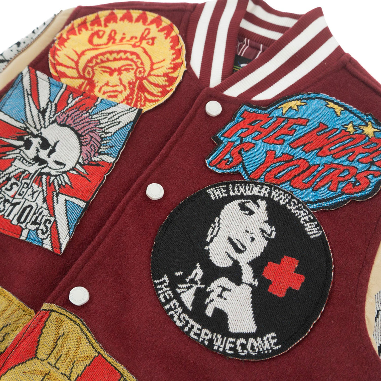 Frost Design F1005 Love Scars Varsity Jacket - Burgundy