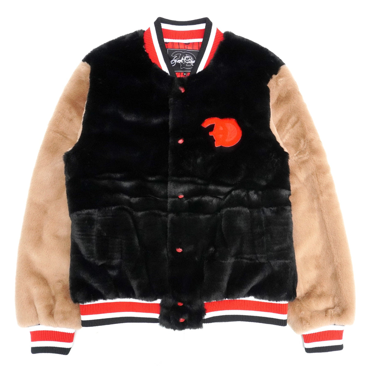 Frost Original F1010 Marc Rabbit Fur Varsity Jacket - Black