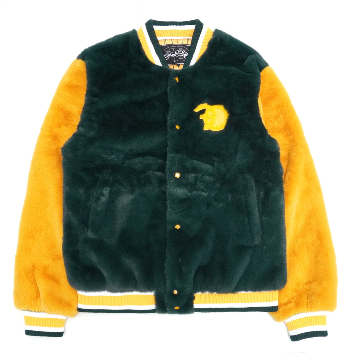Frost Original F1010 Marc Rabbit Fur Varsity Jacket - Green