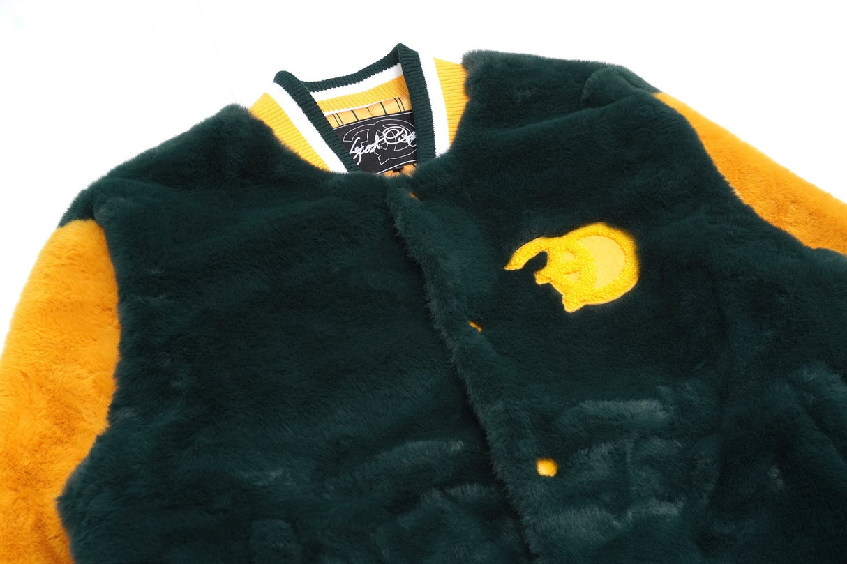 Frost Original F1010 Marc Rabbit Fur Varsity Jacket - Green