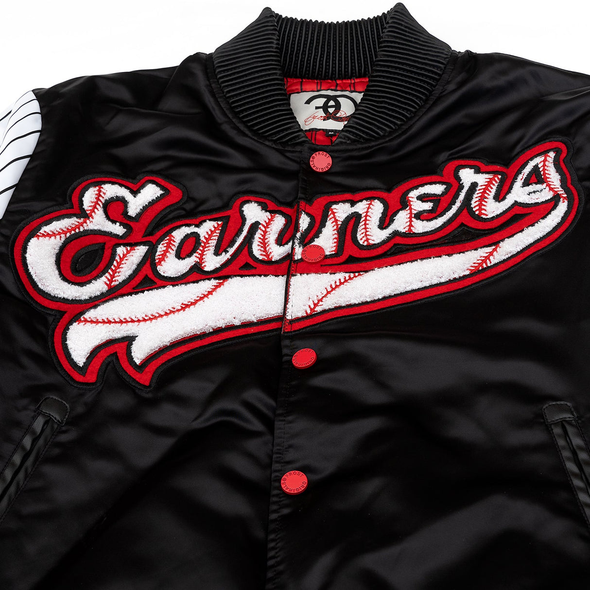 Frost Original F1047 Earners League Satin Varsity Jacket - Black