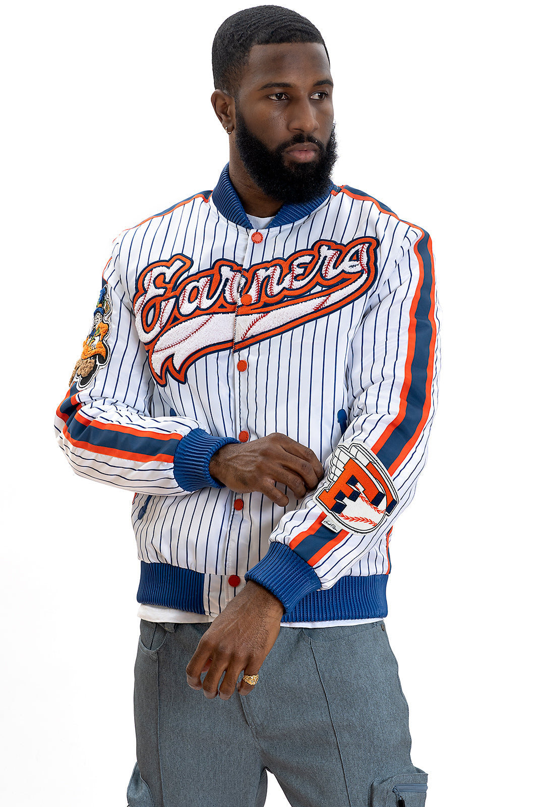 Frost Original F1047 Earners League Satin Varsity Jacket - White