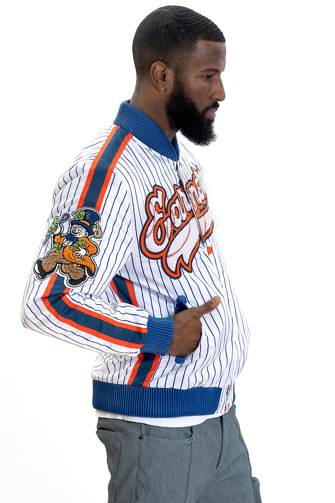 Frost Original F1047 Earners League Satin Varsity Jacket - White