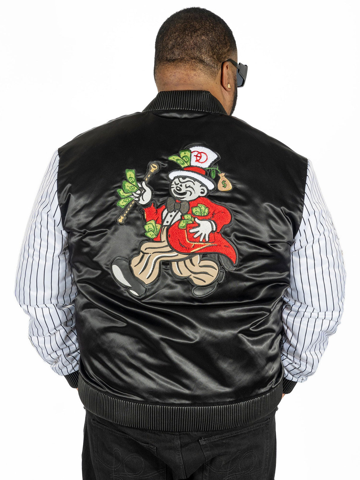 Frost Original F1047 Earners League Satin Varsity Jacket - Black