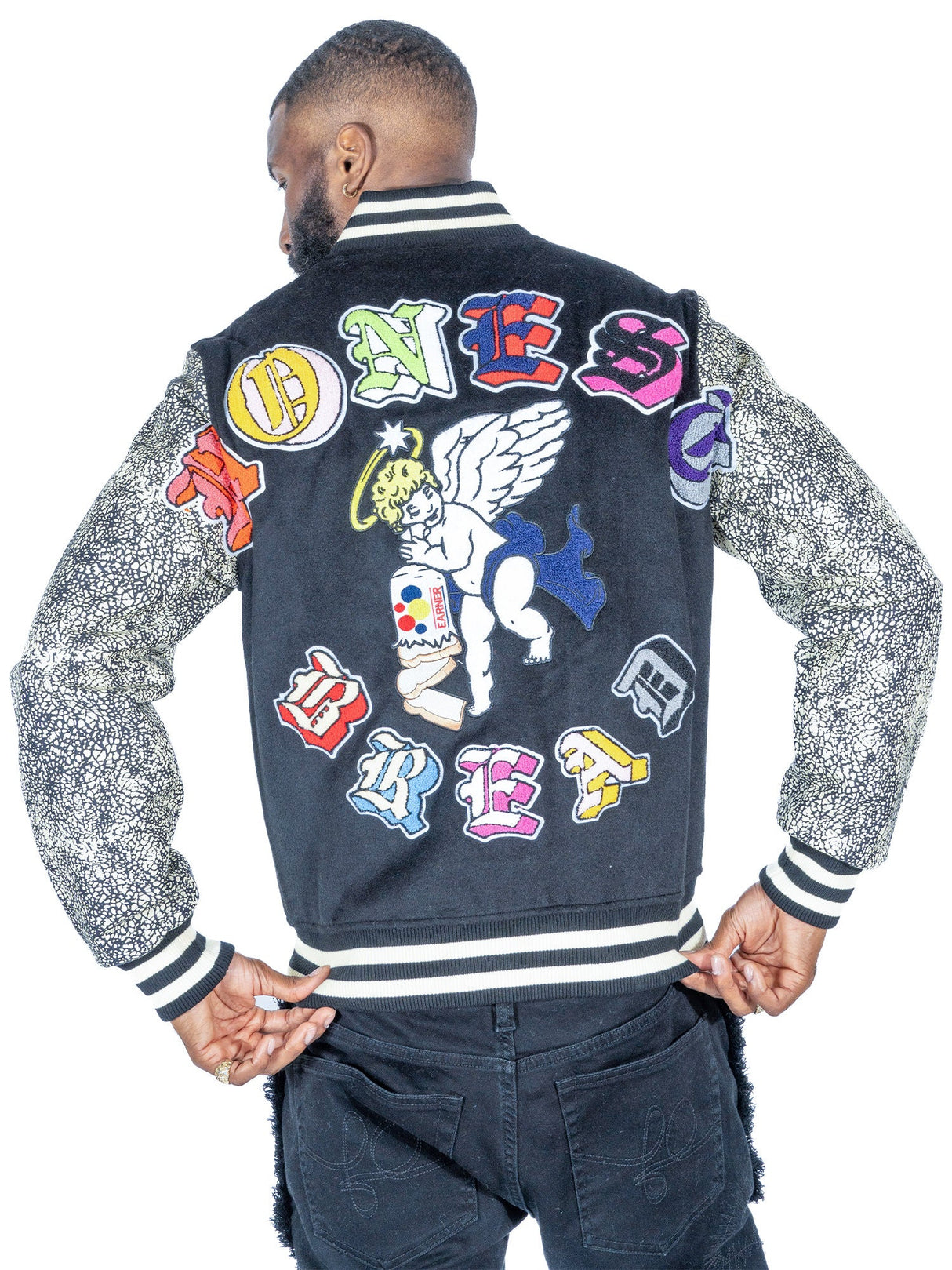 Frost Original F1080 Honest Bread Wool Varsity Jacket - Black