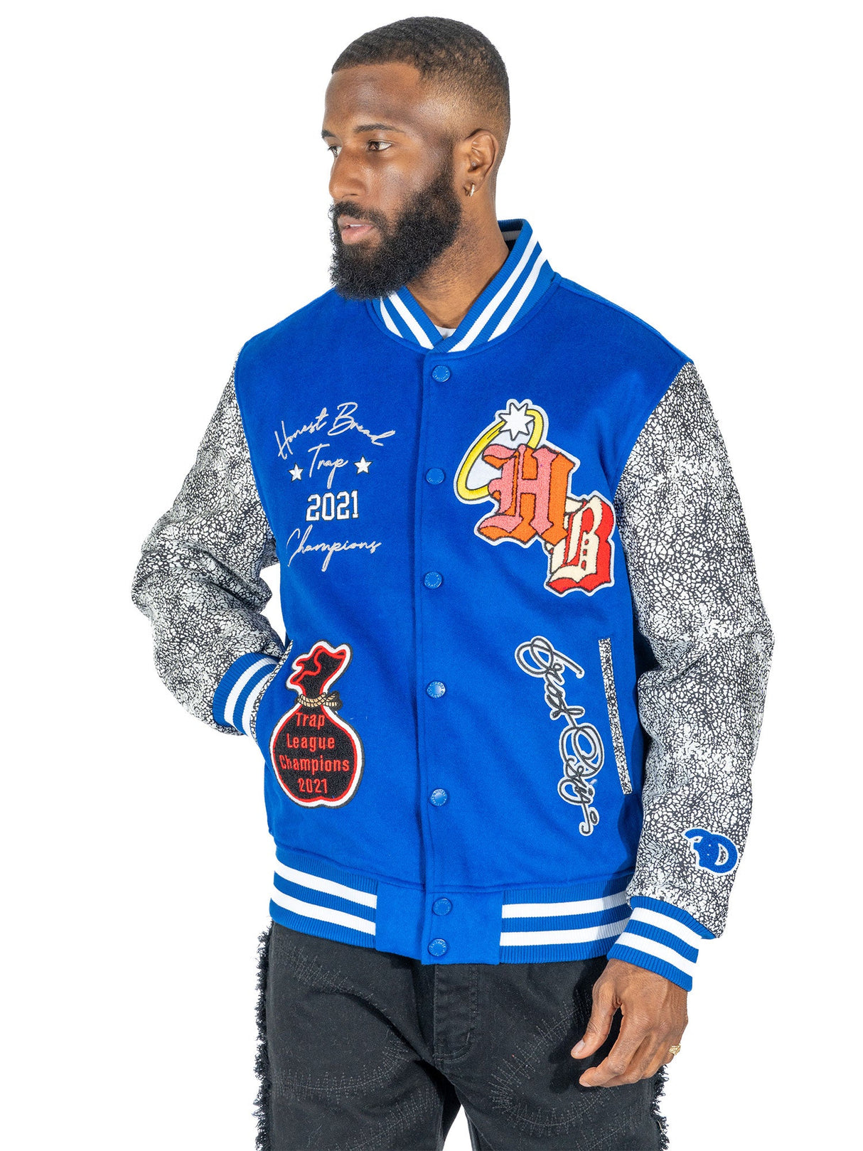 Frost Original F1080 Honest Bread Wool Varsity Jacket - Royal
