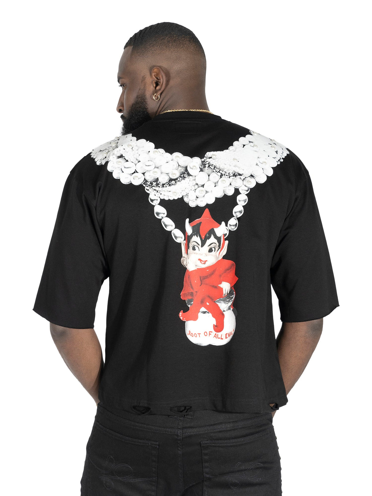 Frost Design F111 La Perla Vintage Crop Tee - Black