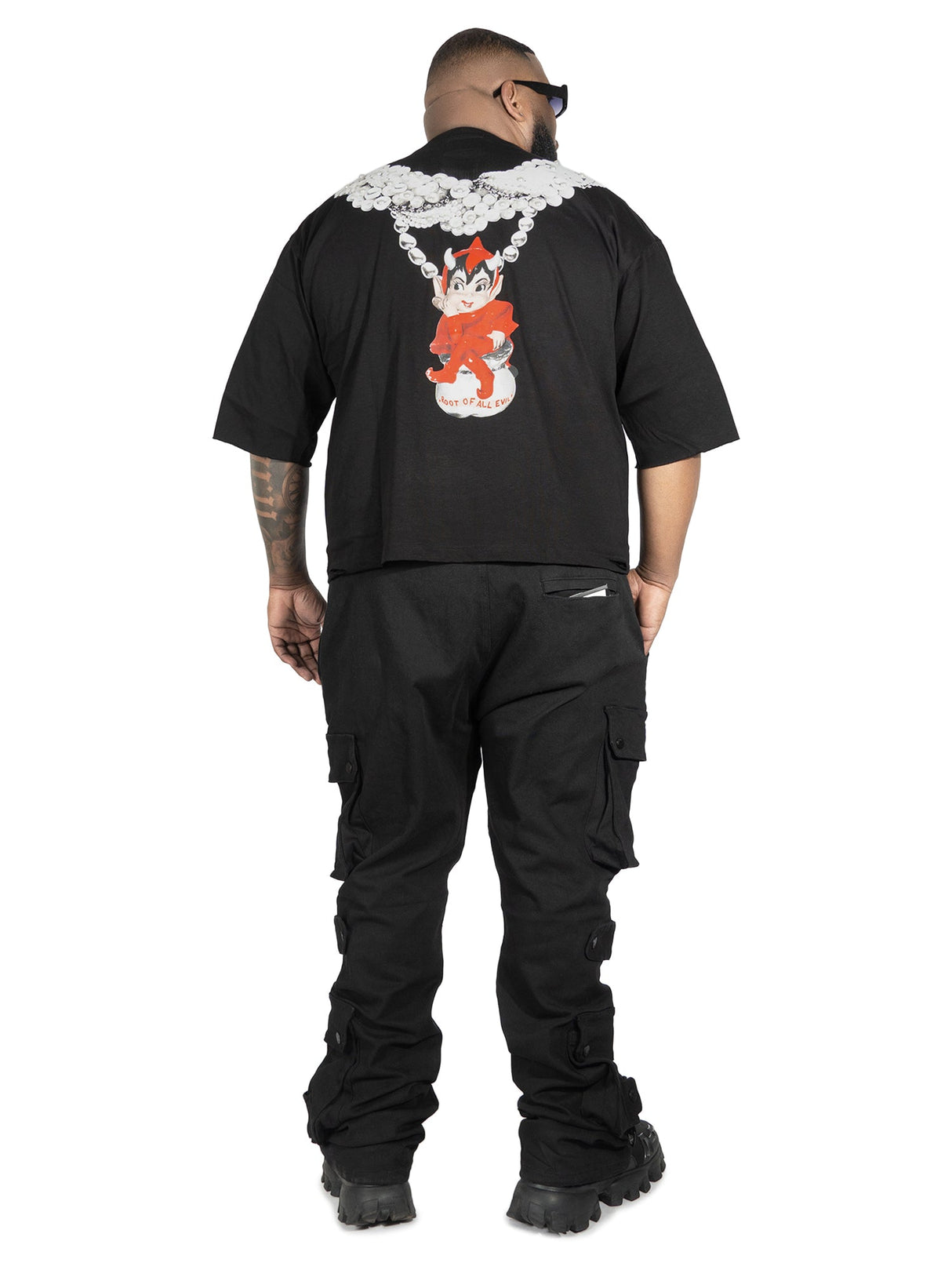 Frost Design F111 La Perla Vintage Crop Tee - Black