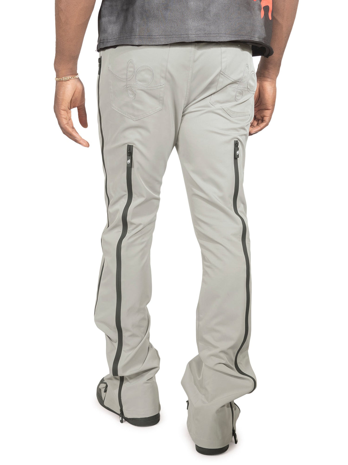 Frost Design Pants | F1736 Zerelly Nylon Stacked Pants - Gray