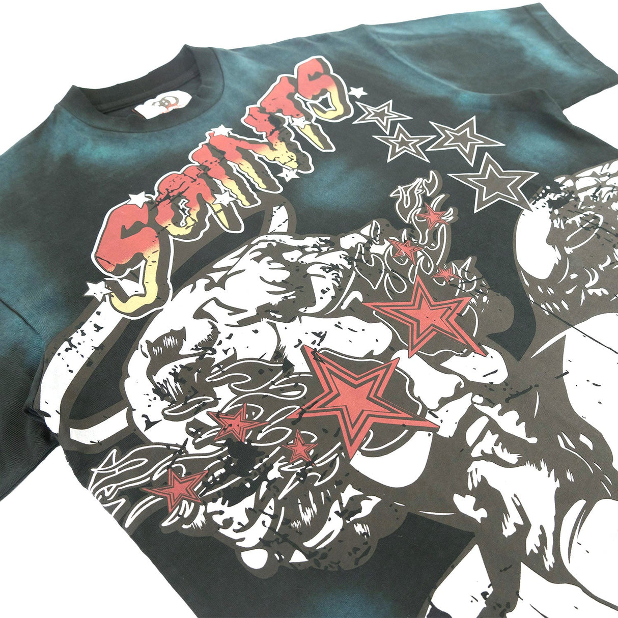 Frost Design F196 The Saint Acid Wash Oversized Box Tee - Black