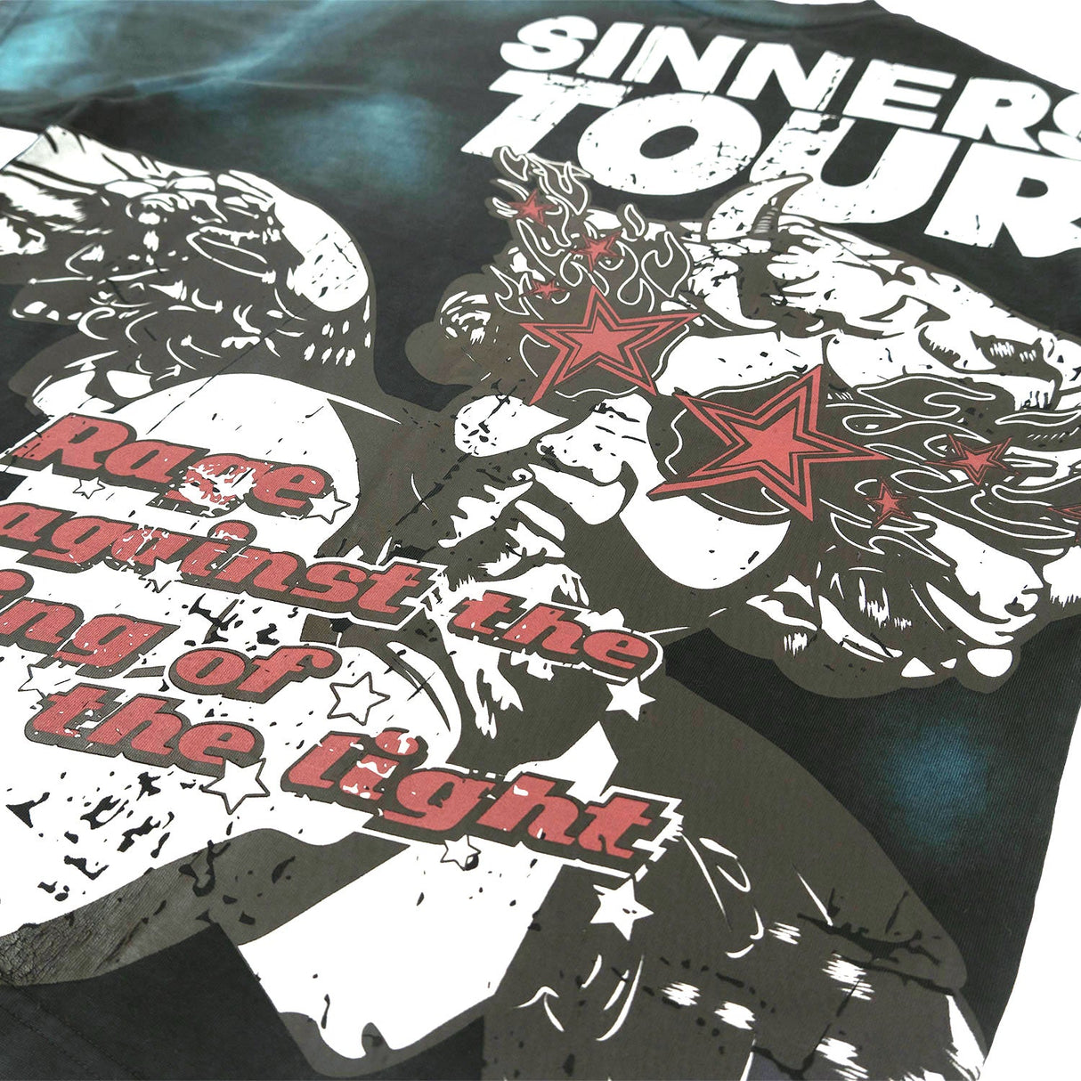 Frost Design F196 The Saint Acid Wash Oversized Box Tee - Black