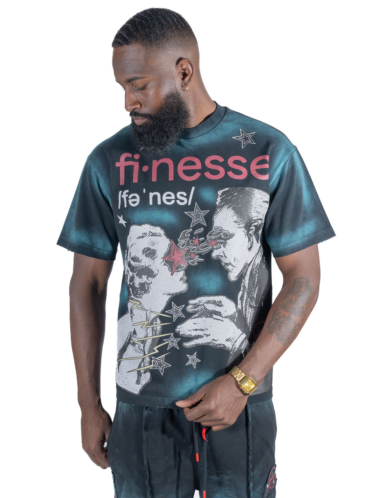 Frost Design F199 Finesse Acid Wash Oversized Tee - Black