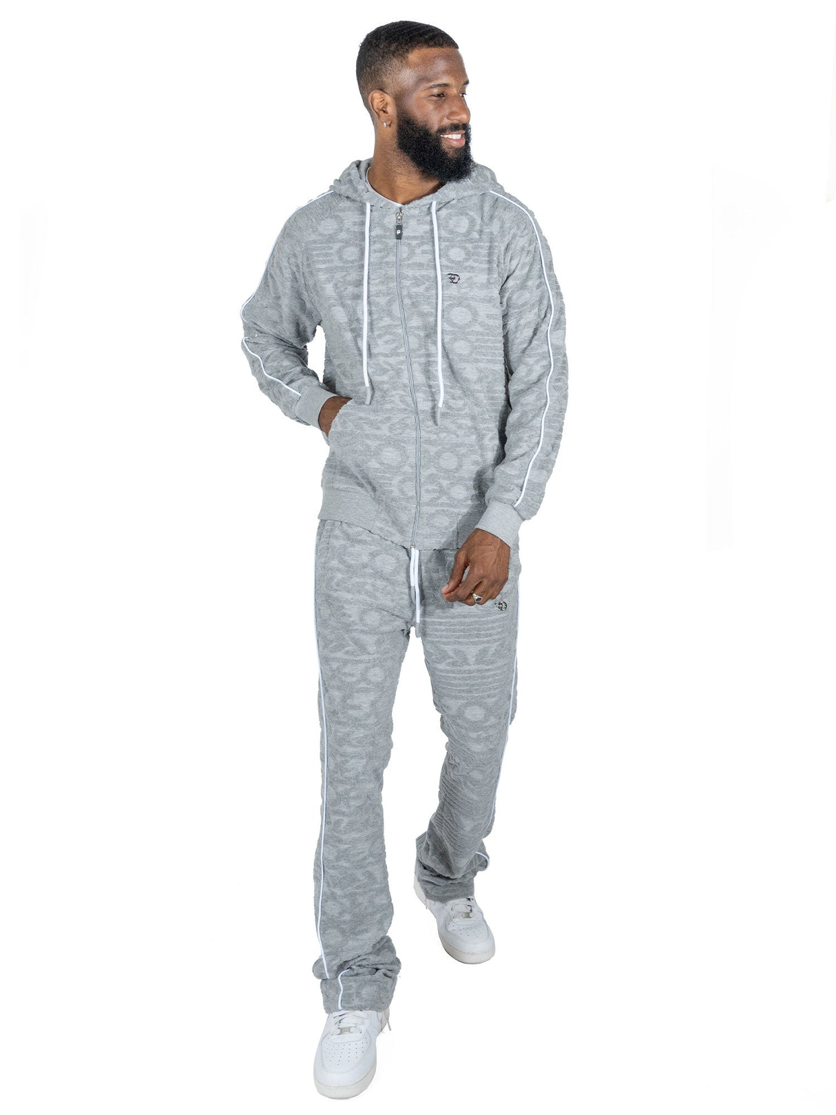 Frost Original F4378 Baroque Burn Out Terry Set - Gray