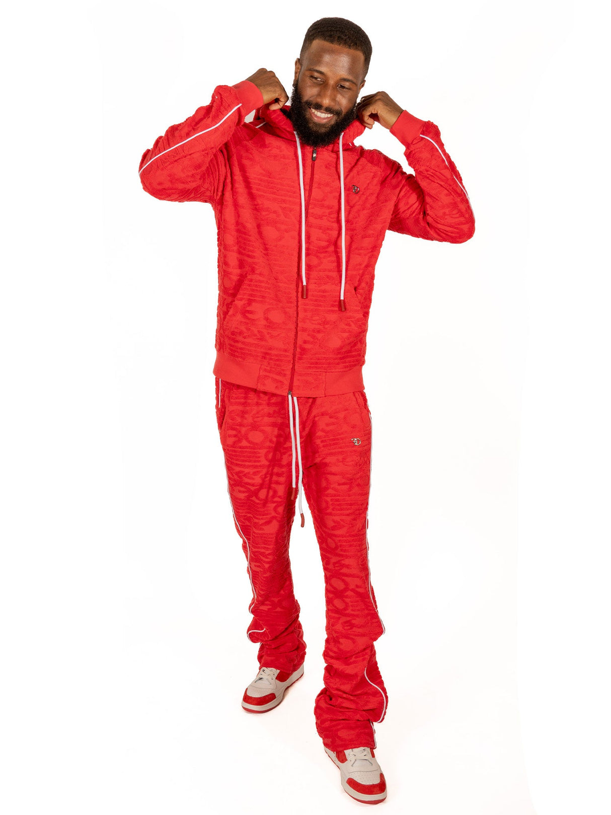 Frost Original F4378 Baroque Burn Out Terry Set - Red