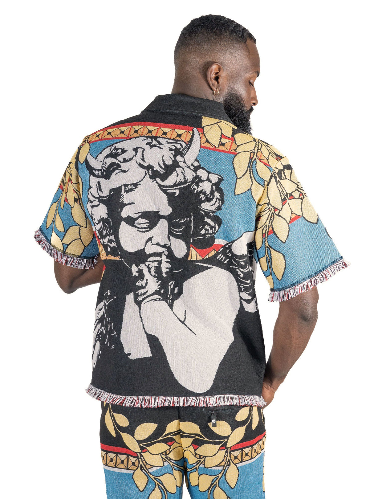 Frost Design F530 The SAINT Tapestry Oversized Button-down Shirt - Black