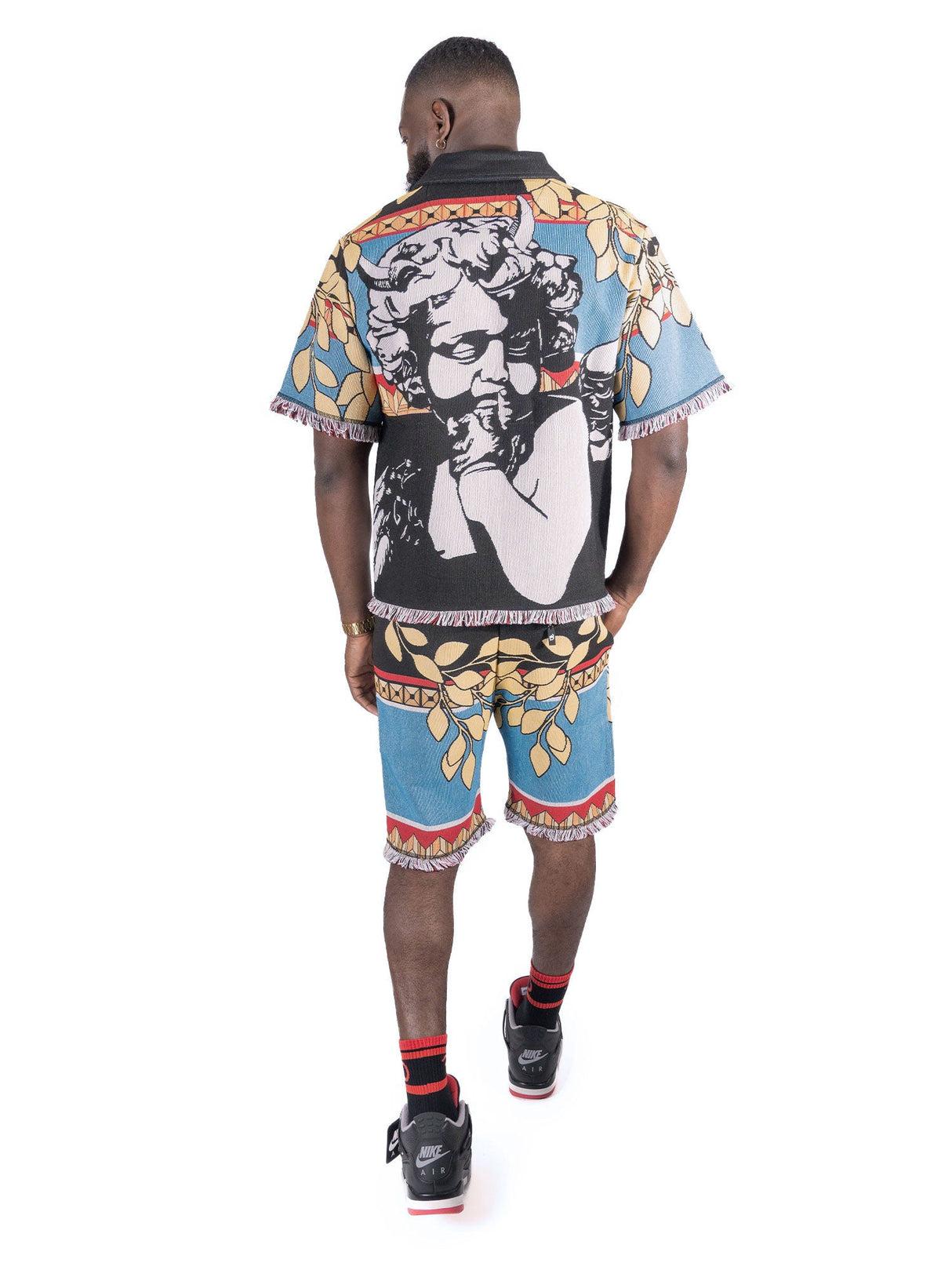 Frost Design F530 The SAINT Tapestry Oversized Button-down Shirt - Black