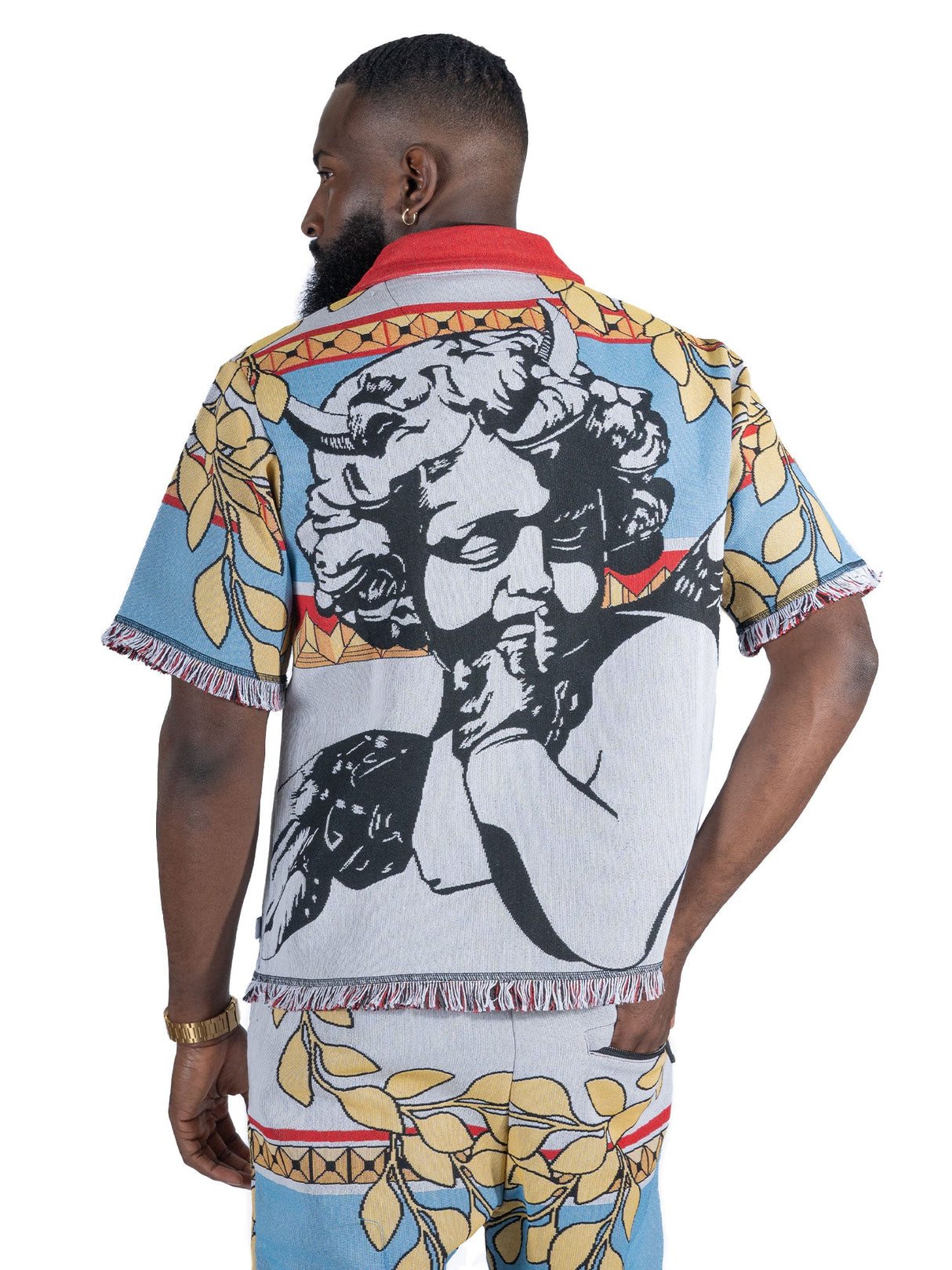 Frost Design F530 The SAINT Tapestry Oversized Button-down Shirt - White