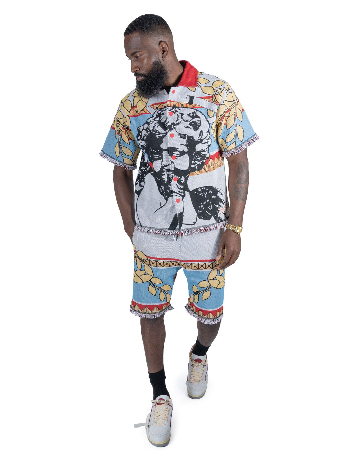 Frost Design F530 The SAINT Tapestry Oversized Button-down Shirt - White