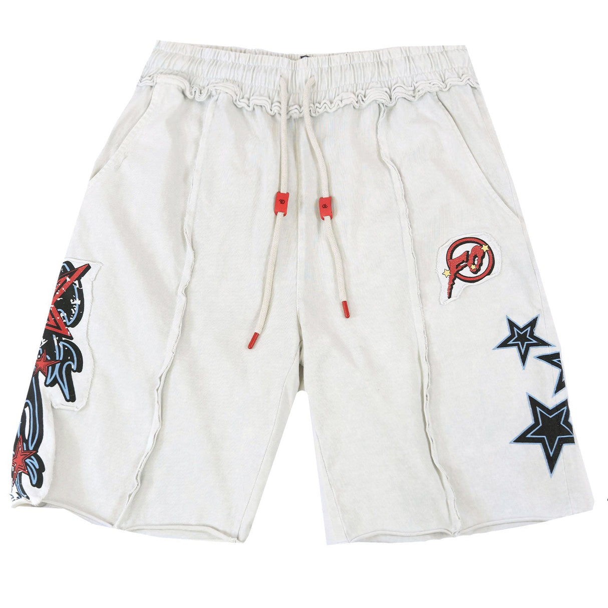Frost Design F696 Finesse Acid Wash Shorts - White