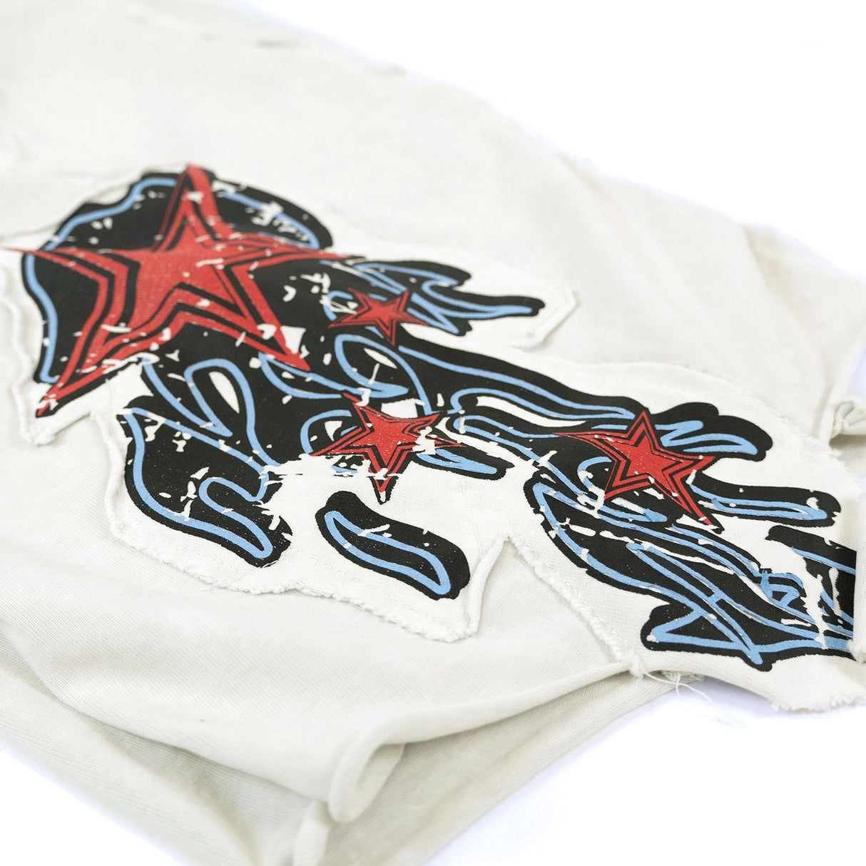 Frost Design F696 Finesse Acid Wash Shorts - White