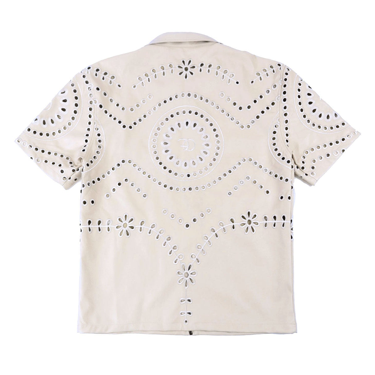 Frost Original F801 Cashay Vegan Leather Zip-Up Shirt - Oat