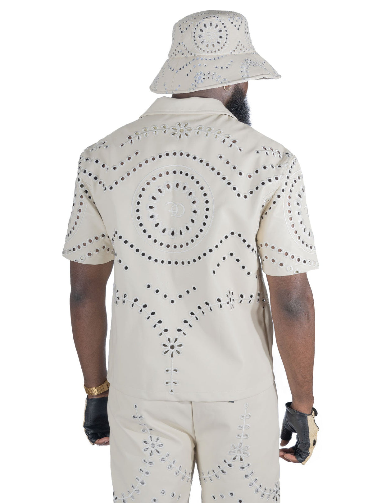 Frost Original F801 Cashay Vegan Leather Zip-Up Shirt - Oat