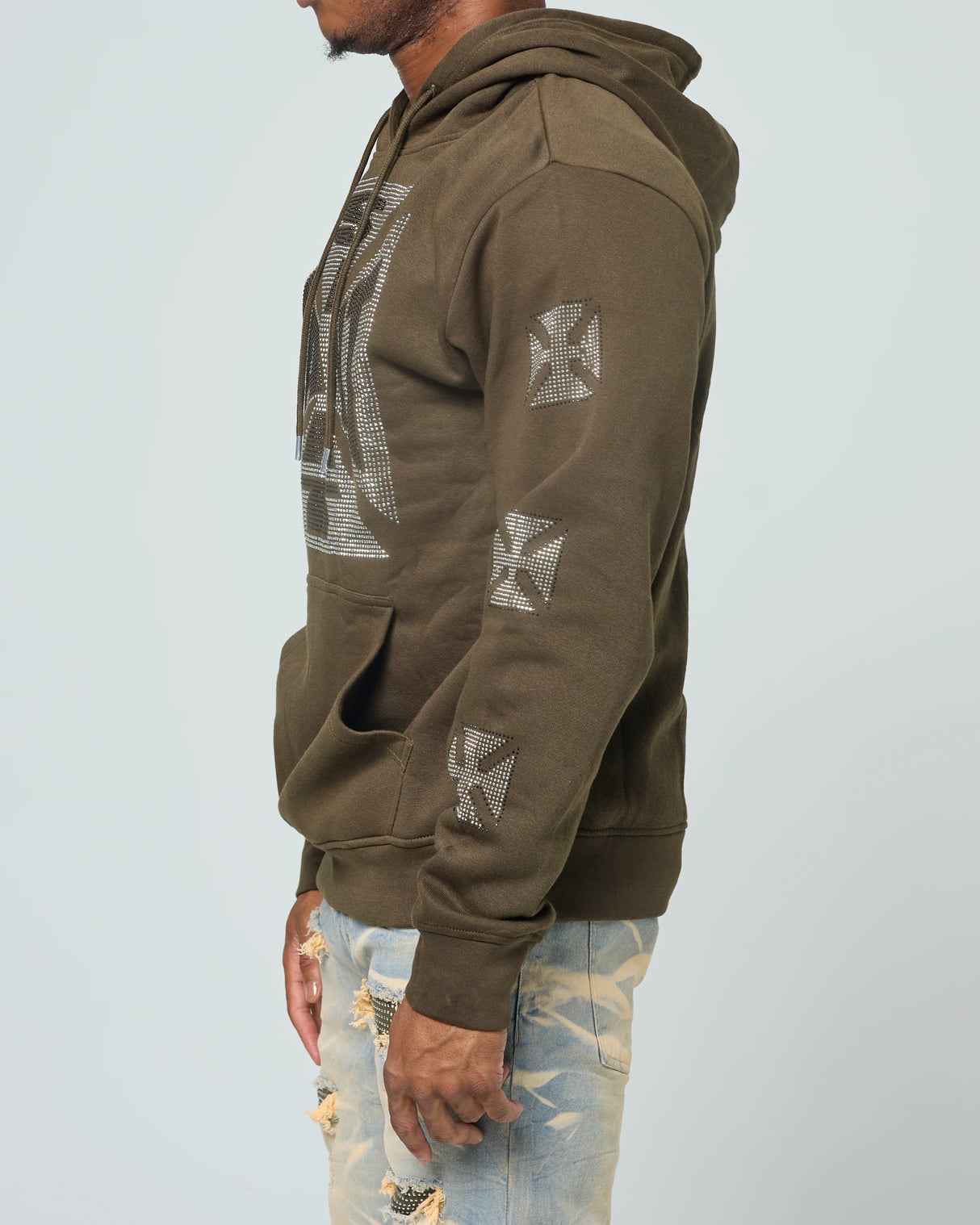 Fwrd Saint Rhinestone Fleece Hoodie Multi Colors