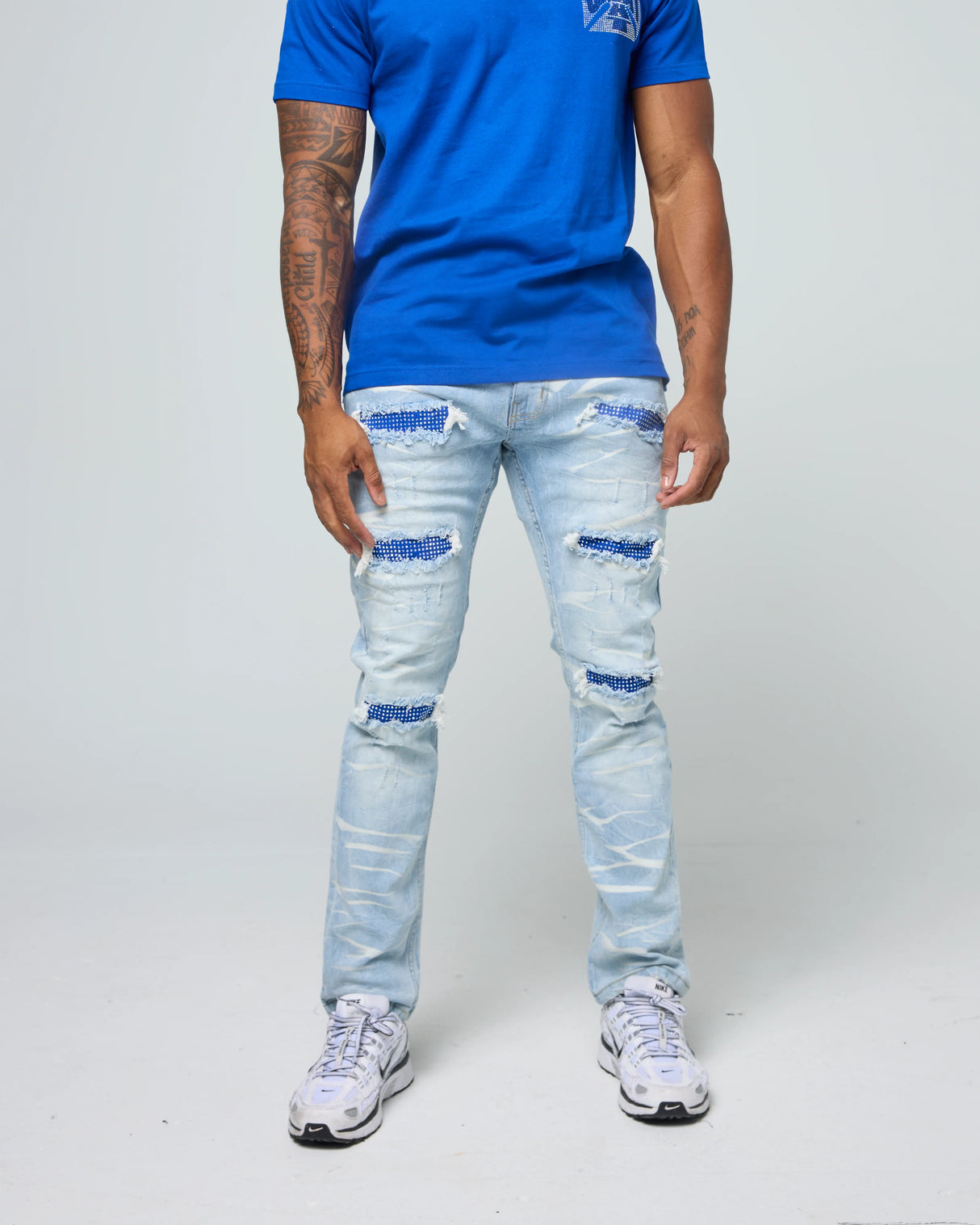 Fwrd Rhinestone Slim Fit Jeans Multi Colors