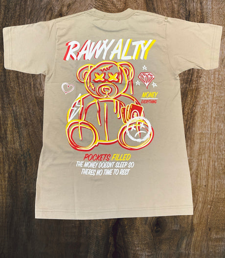 Rawyalty - T Shirt - Teddy Pockets - Cream