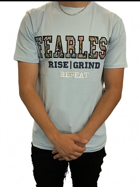 Focus T Shirt Fearless Tapestry Applique Multi Colors