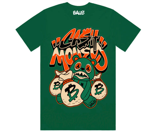 Baws - T Shirt - Cash Money - Green / Orange