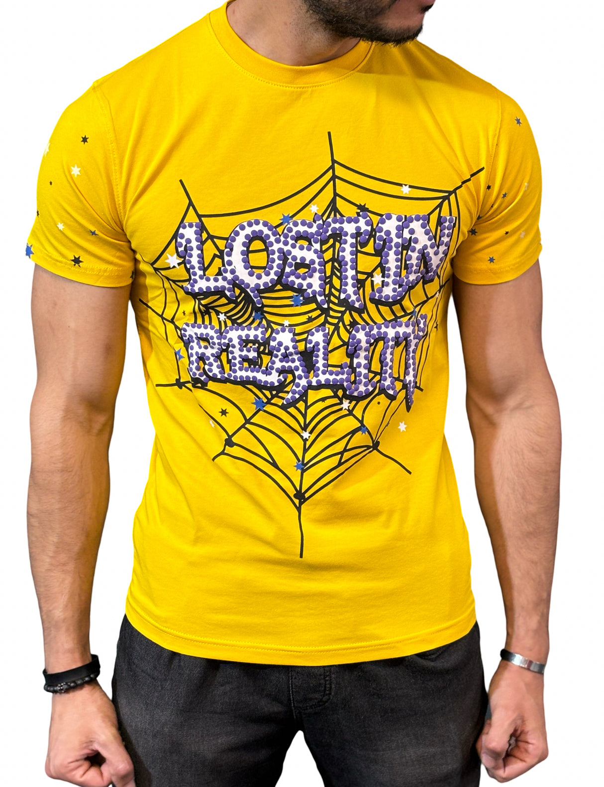 Focus T Shirt Lost in Reality Applique Multi Colors