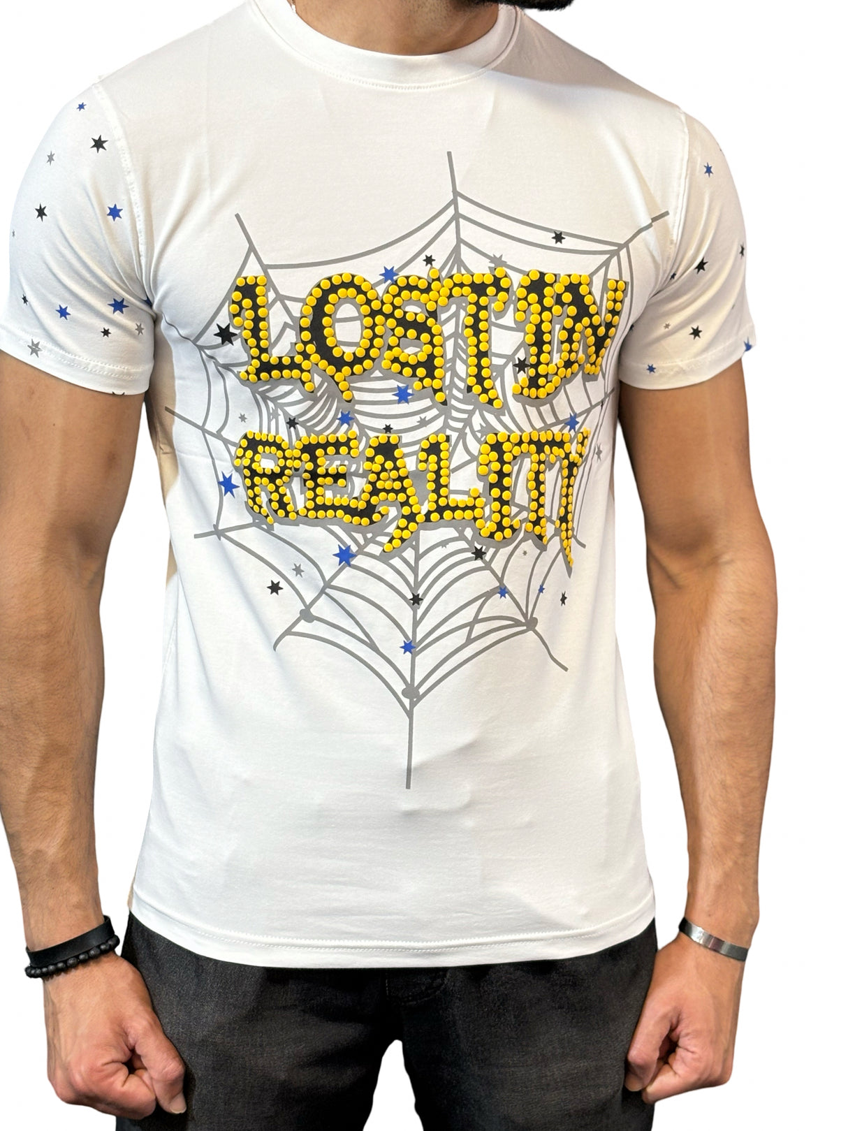 Focus T Shirt Lost in Reality Applique Multi Colors