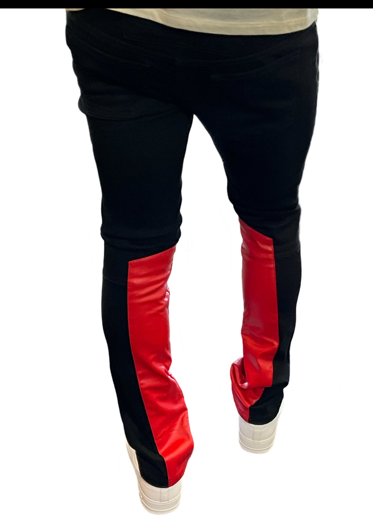 Elite - Jeans Leather - Black / Red