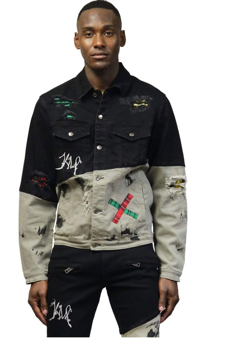 Kleep -   Denim Set Jacket- Black / Charcoal