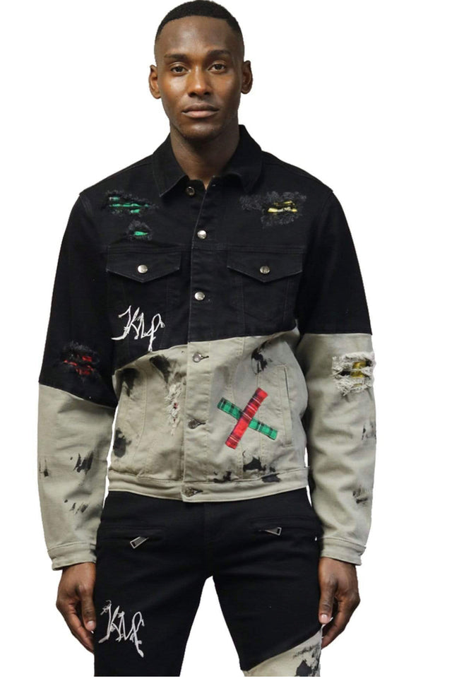 Kleep -   Denim Set Jacket- Black / Charcoal