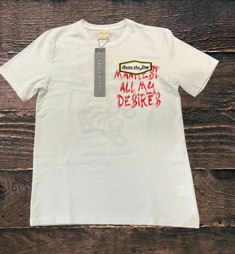 Smoke Rise - T Shirt - Seize The Day - White / Red