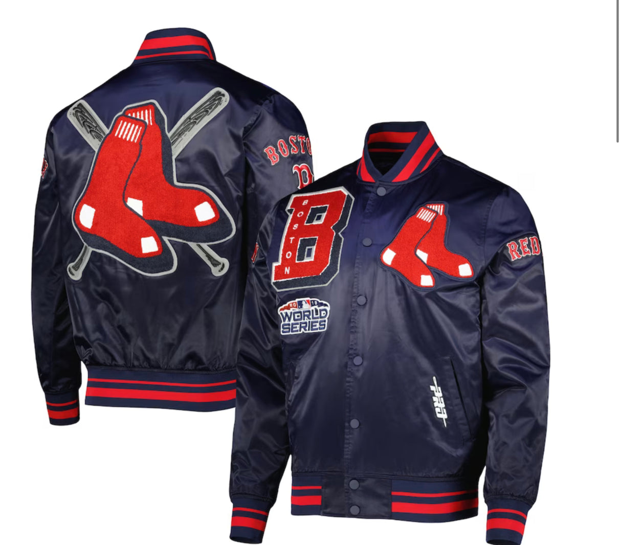 Pro Standard- Satin Jacket - Navy- Boston