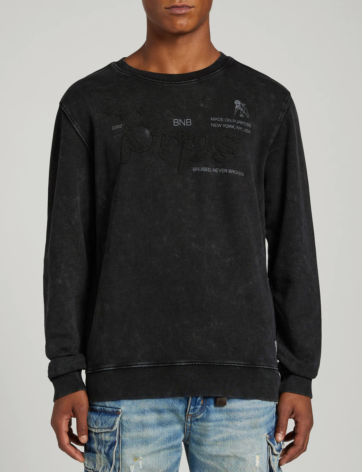 PRPS - Sweater- Parkade Crew Neck - Black Acid
